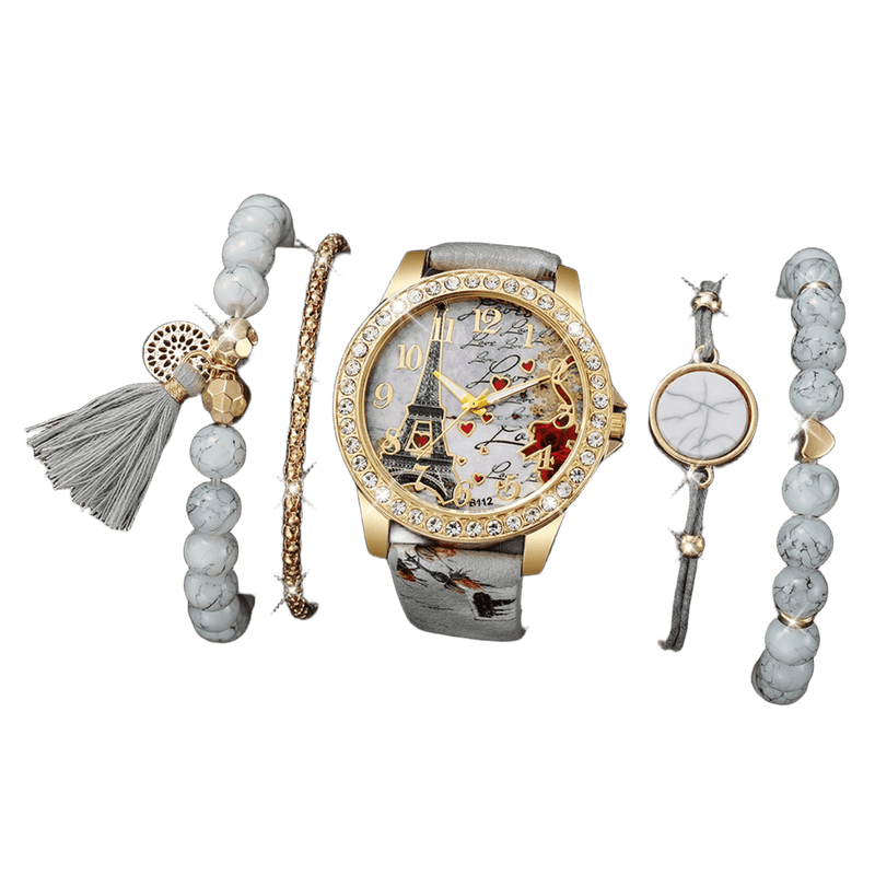 KIT RELÓGIO FEMININO COM PULSEIRAS