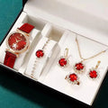 KIT RELÓGIO + PULSEIRAS FEMININA 6 PEÇAS